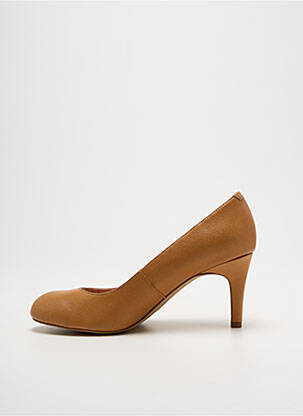 Escarpins tissage satiné talon de 4 à 6cm marron EMILIE KARSTON femme