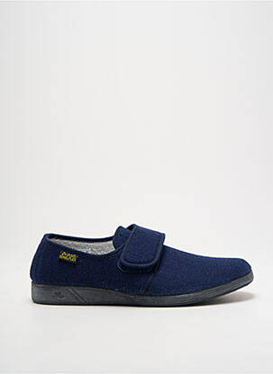 Chaussons/pantoufles fermeture scratch bout rond bleu SEMELFLEX homme