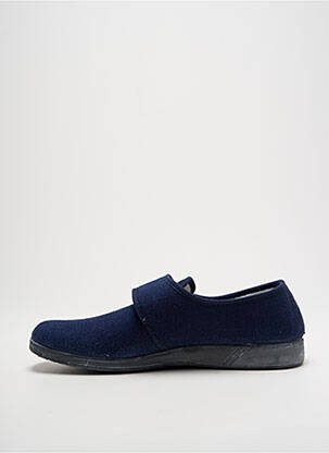 Chaussons/pantoufles fermeture scratch bout rond bleu SEMELFLEX homme