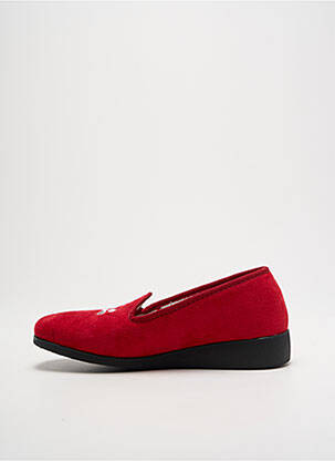 Chaussons/pantoufles bout rond talon plat jusqu'à 3cm rouge SEMELFLEX femme