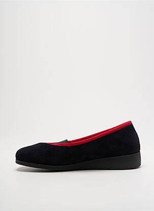 Chaussons/pantoufles bout rond talon plat jusqu'à 3cm noir SEMELFLEX femme