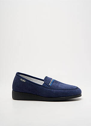 Chaussons/pantoufles bout rond talon plat jusqu'à 3cm bleu SEMELFLEX femme