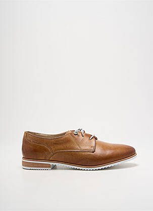 Derbies tissage satiné talon plat jusqu'à 3cm marron ELUE PAR NOUS femme
