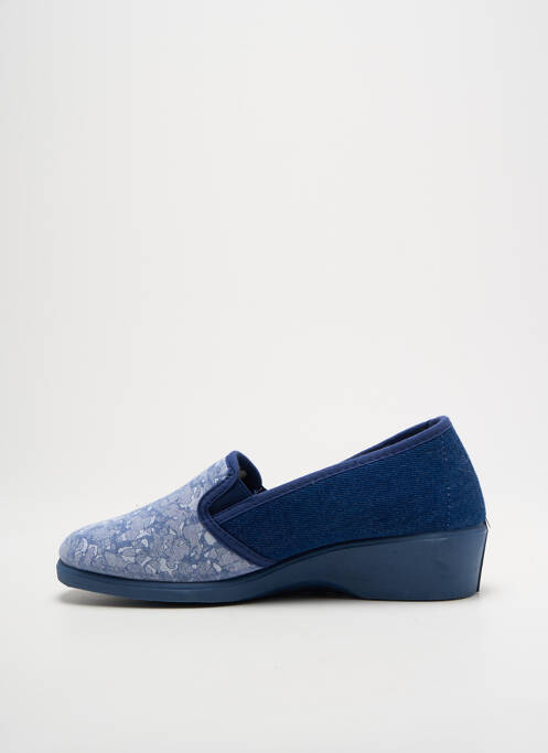 Chaussons/pantoufles impression talon de 4 à 6cm bleu SEMELFLEX femme