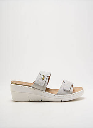 Mules/sabots talon compensé talon de 4 à 6cm argent SEMELFLEX femme