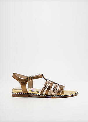 Sandales/nu pieds matière lisse talon plat jusqu'à 3cm or EMILIE KARSTON femme