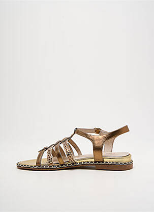Sandales/nu pieds matière lisse talon plat jusqu'à 3cm or EMILIE KARSTON femme