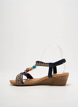 Sandales/nu pieds tissage satiné talon de 4 à 6cm bleu ELUE PAR NOUS femme