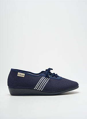 Chaussons/pantoufles fermeture lacets talon plat jusqu'à 3cm bleu SOIR ET MATIN femme