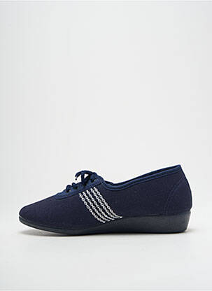 Chaussons/pantoufles fermeture lacets talon plat jusqu'à 3cm bleu SOIR ET MATIN femme