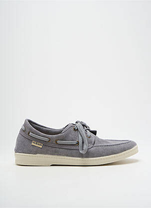 Chaussures bâteau semelle amovible bout rond gris SOIR ET MATIN homme