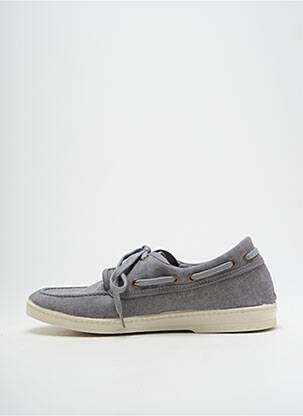 Chaussures bâteau semelle amovible bout rond gris SOIR ET MATIN homme