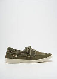 Chaussures bâteau semelle amovible bout rond vert SOIR ET MATIN homme