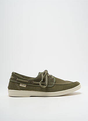 Chaussures bâteau semelle amovible bout rond vert SOIR ET MATIN homme