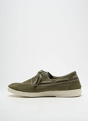 Chaussures bâteau semelle amovible bout rond vert SOIR ET MATIN homme