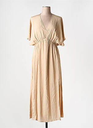 Robe longue manches courtes manches courtes beige MOLLY BRACKEN femme