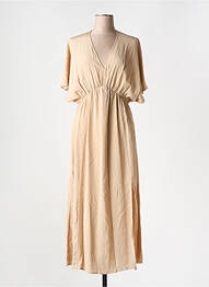 Robe longue manches courtes manches courtes beige MOLLY BRACKEN femme
