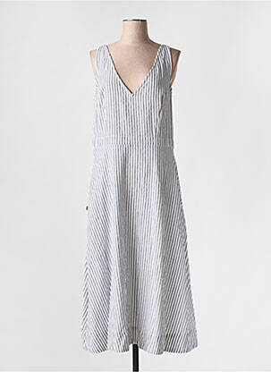 Robe longue coupe évasée sans manche gris KALI YOG femme