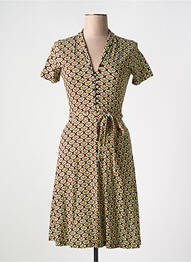 Robe mi-longue imprimé fantaisie manches courtes vert KING LOUIE femme