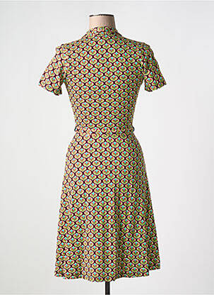 Robe mi-longue imprimé fantaisie manches courtes vert KING LOUIE femme