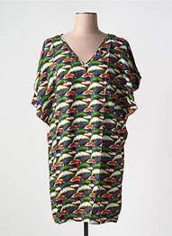 Robe courte manches courtes manches courtes vert KALI YOG femme