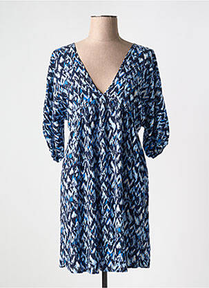 Robe courte manches 3/4 manches 3/4 bleu MOLLY BRACKEN femme
