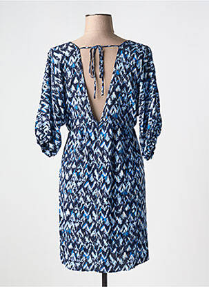Robe courte manches 3/4 manches 3/4 bleu MOLLY BRACKEN femme