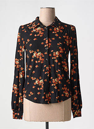 Chemisier imprimé fleurs manches longues noir KING LOUIE femme