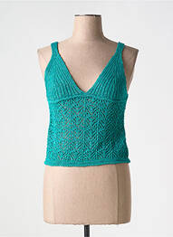 Pull maille ajourée fines bretelles vert MOLLY BRACKEN femme