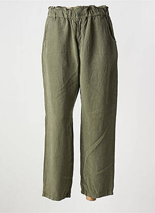 Pantalon droit taille élastique vert HAPPY femme