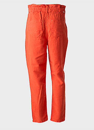 Pantalon droit fermeture zippée sous rabat boutonné orange HAPPY femme