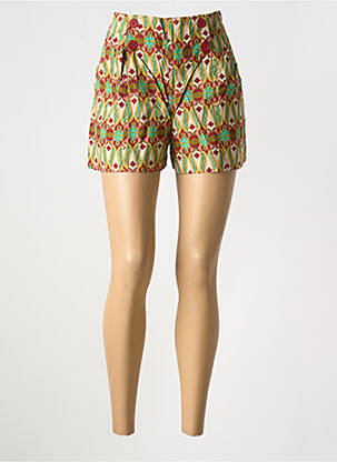 Short coupe droite vert KALI YOG femme