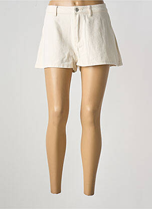 Short fermeture zippée sous rabat boutonné beige MOLLY BRACKEN femme