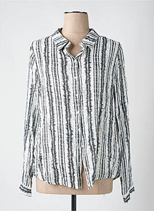 Chemisier imprimé fantaisie manches longues blanc LPB femme
