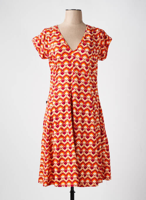 Robe mi-longue orange KALIYOG pour femme