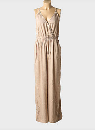 Combi-pantalon coupe fluide fines bretelles beige MOLLY BRACKEN femme