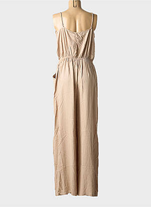 Combi-pantalon coupe fluide fines bretelles beige MOLLY BRACKEN femme