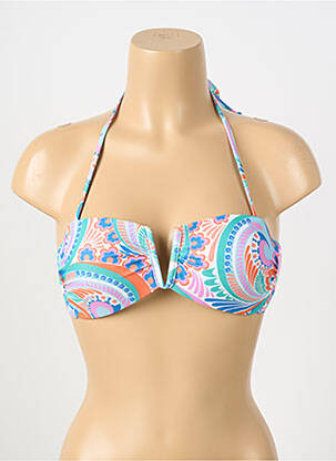 Haut de maillot de bain fermeture liens à nouer haut bandeau vert MOLLY BRACKEN femme