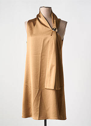 Robe mi-longue sans manche sans manche marron IMPERIAL femme