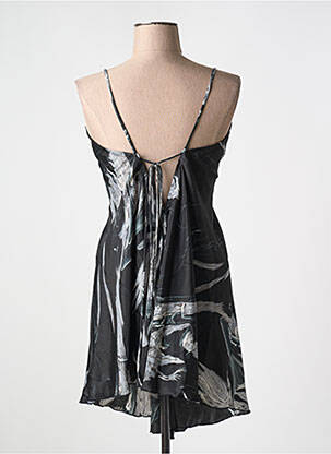 Robe mi-longue coupe fluide fines bretelles noir LARAETHNICS femme