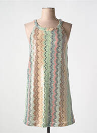 Robe courte fermeture zippée au dos sans manche beige NEKANE femme
