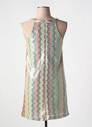 Robe courte fermeture zippée au dos sans manche beige NEKANE femme