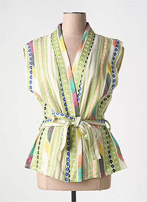 Gilet sans manche coupe cintrée vert GEISHA femme