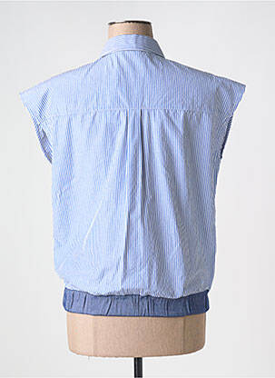 Chemisier manches courtes manches courtes bleu GEISHA femme