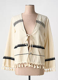 Veste casual coupe droite beige NEKANE femme