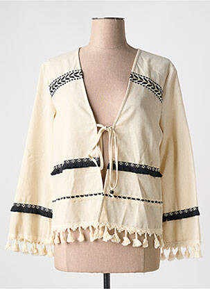Veste casual coupe droite beige NEKANE femme