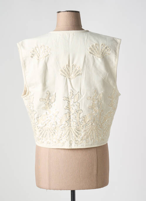 Gilet sans manche beige LARAETHNICS pour femme