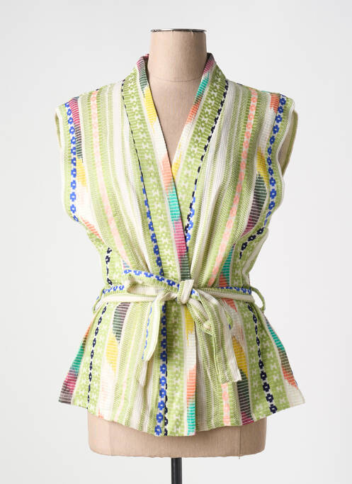 Gilet sans manche vert GEISHA pour femme