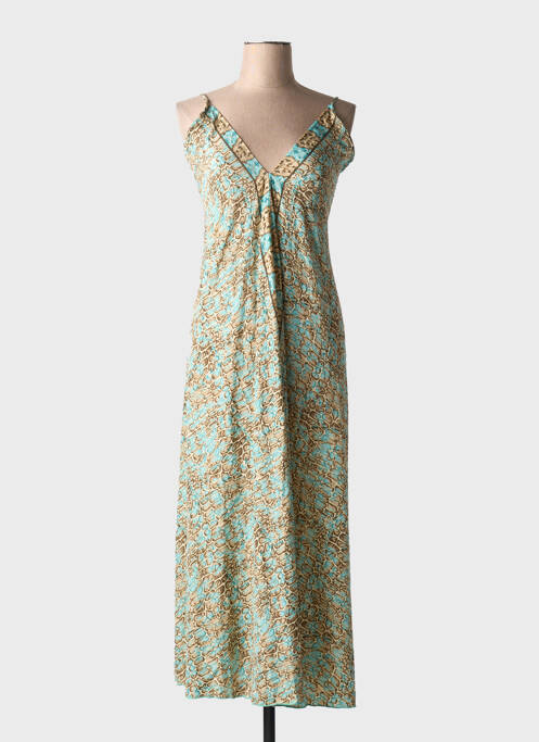 Robe mi-longue bleu LARAETHNICS pour femme