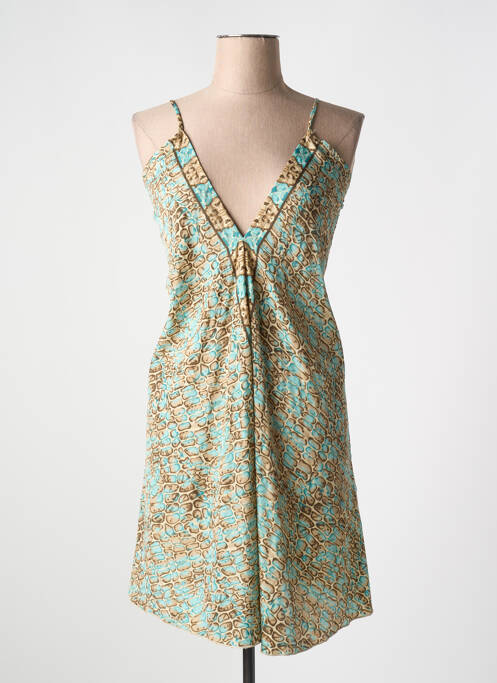 Robe mi-longue bleu LARAETHNICS pour femme